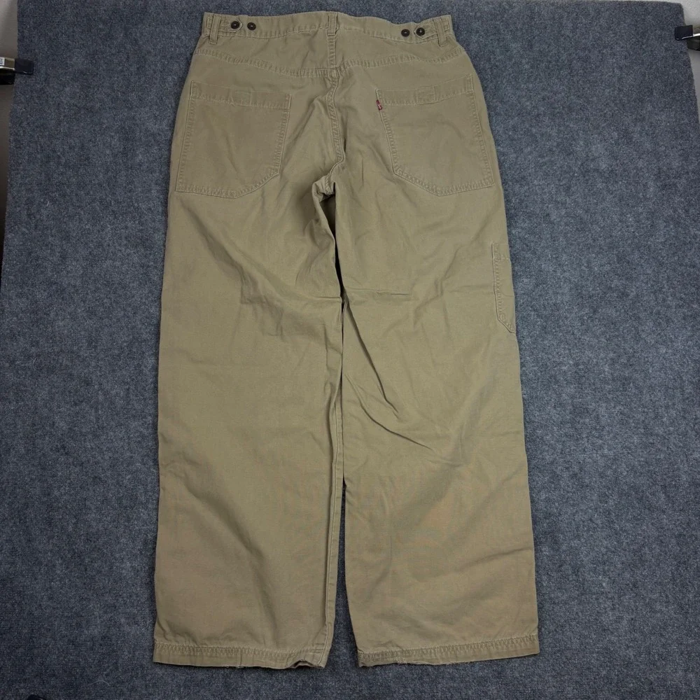 Levis Dry Goods Mens 38x32 Khaki Tan Canvas Carpenter Utility Wide Leg Pants 478
